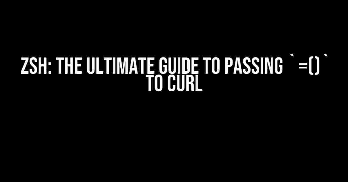 ZSH: The Ultimate Guide to Passing `=()` to CURL